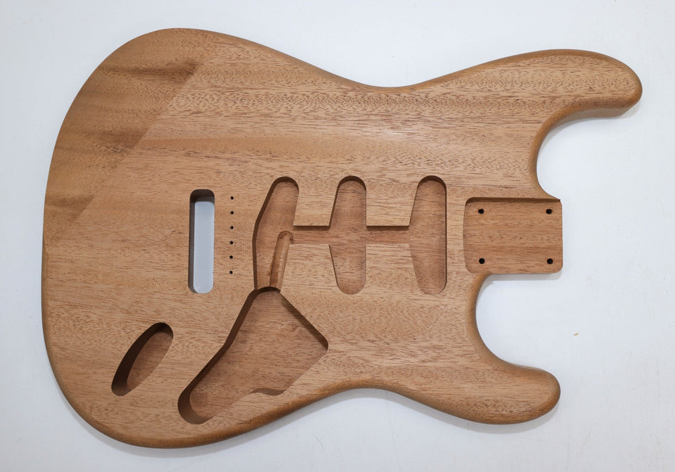 One Piece Machined Khaya Mahogany body blank for Stratocaster-type Guitars - Stock# 5-7890