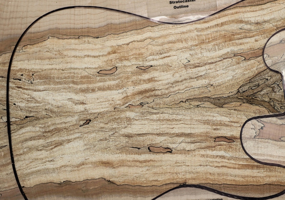Spalted Maple Guitar set, 0.29" thick (Great Figure 3★) - Stock# 5-8020