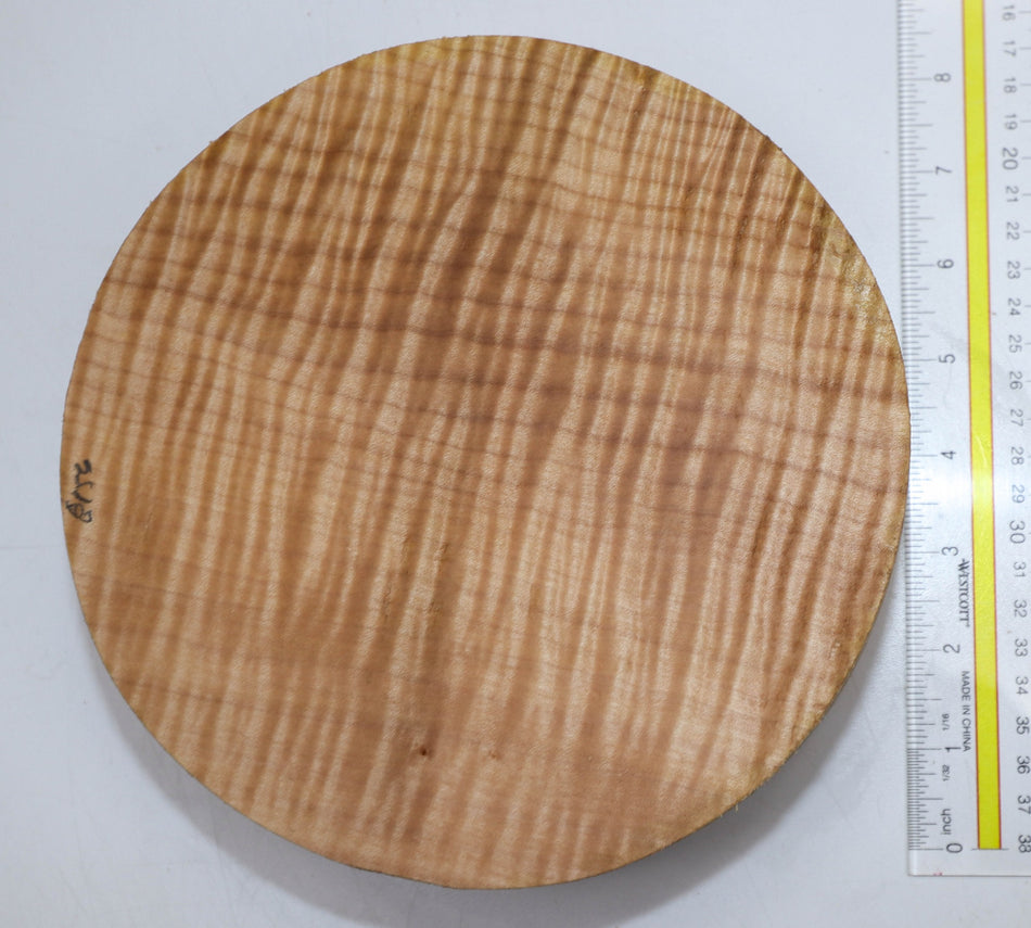 Maple Flame Round 8" diameter x 2.5" (PREMUM FIGURE) - Stock# 5-8154