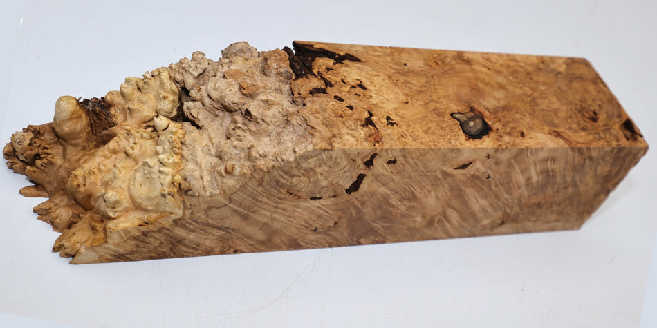 Maple Burl Spindle 3" x 13" long (HIGH FIGURE) - Stock# 5-8443