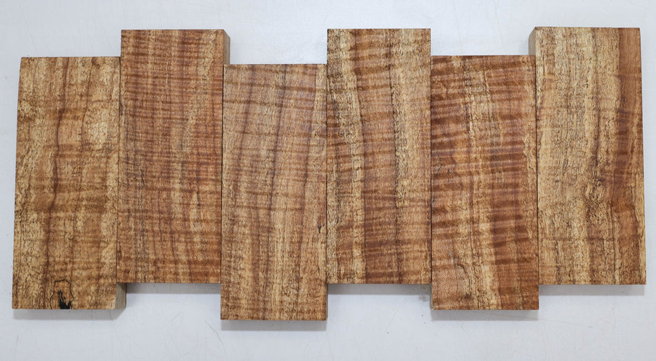 Spalted Maple Knife Scales, 6 pieces, 1" x 2" x 5" (HIGH FIGURE) - Stock# 5-8464