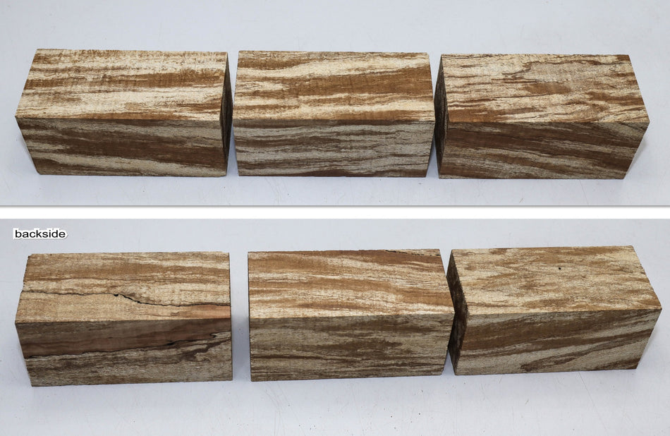 Spalted Maple Blocks, 3 pieces 2.5" x 5.3" long - Stock# 5-8522