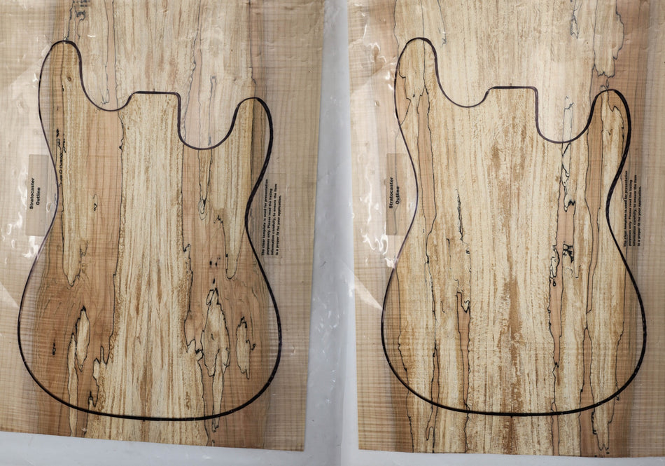 2 Matched Spalted Maple Guitar sets, 0.24" thick (Great Figured) - Stock# 5-8669