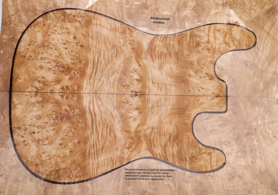 Maple Burl Guitar set, 0.26" thick (GREAT FIGURE +3★) - Stock# 5-8734