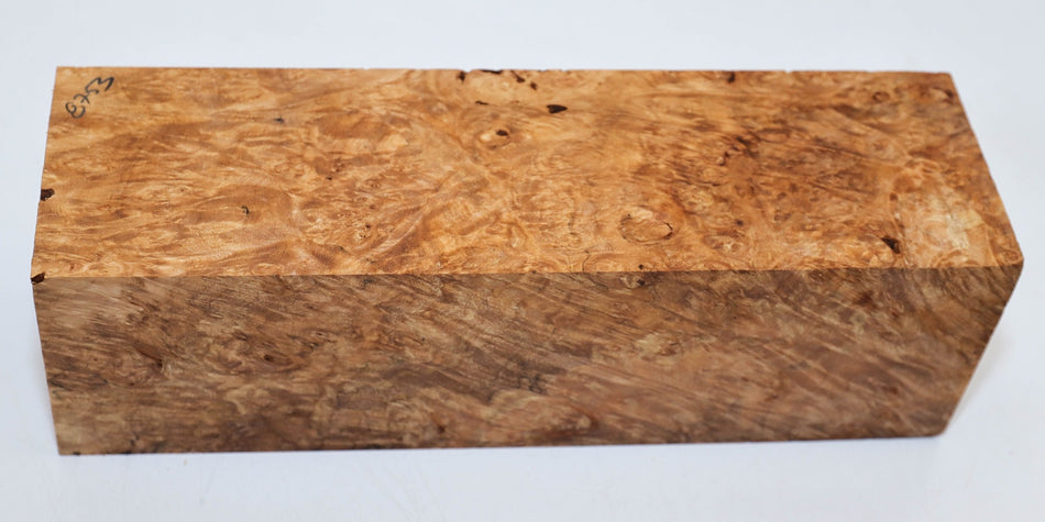 Maple Burl Spindle 2.9" x 9.9" long (HIGH FIGURE) - Stock# 5-8753