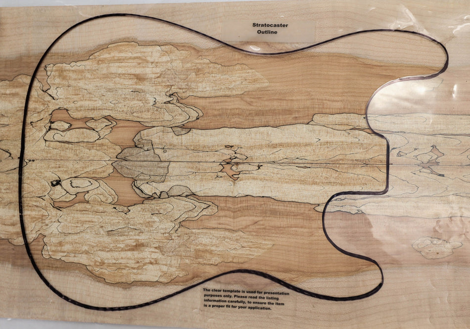 Spalted Maple Guitar set, 0.39" thick (+GREAT FIGURE +3★) - Stock# 5-9143