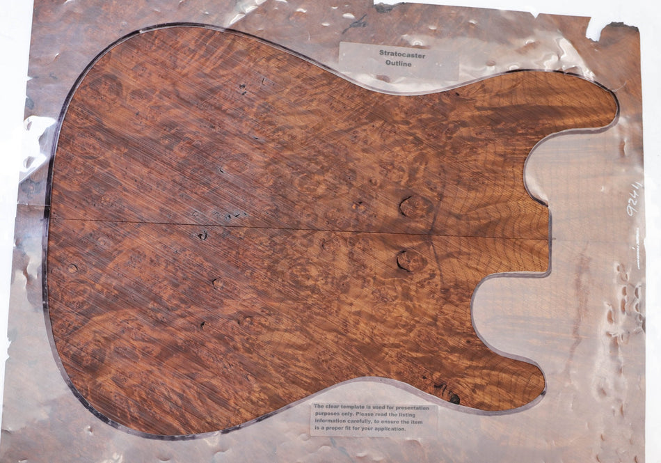Torrefied Maple Burl Guitar set, 0.22" thick (HIGH FIGURE 4★) - Stock# 5-9244