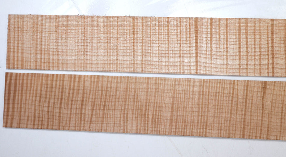 Maple Flame Fingerboards, 2 pieces, 21.5" long, unslotted (+HIGH FIGURE +4★) - Stock# 5-9399