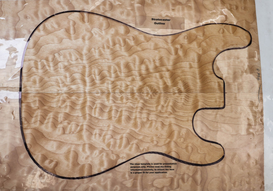 Maple Quilt Guitar set, 0.27" thick (GREAT FIGURE +3★) - Stock# 5-9468