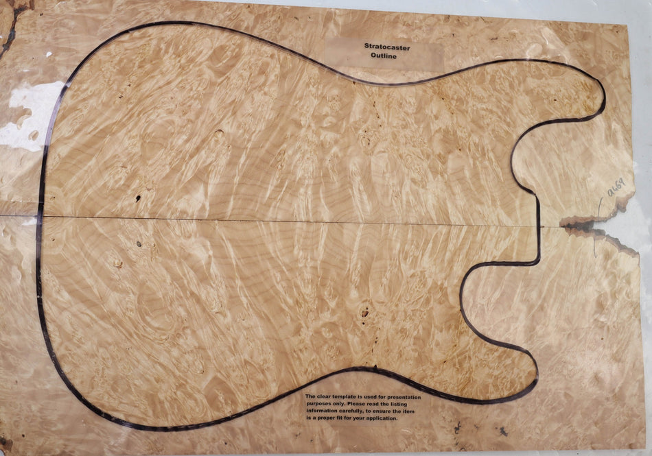 Maple Burl Guitar set, 0.34" thick (HIGH FIGURE 4★) - Stock# 5-9469