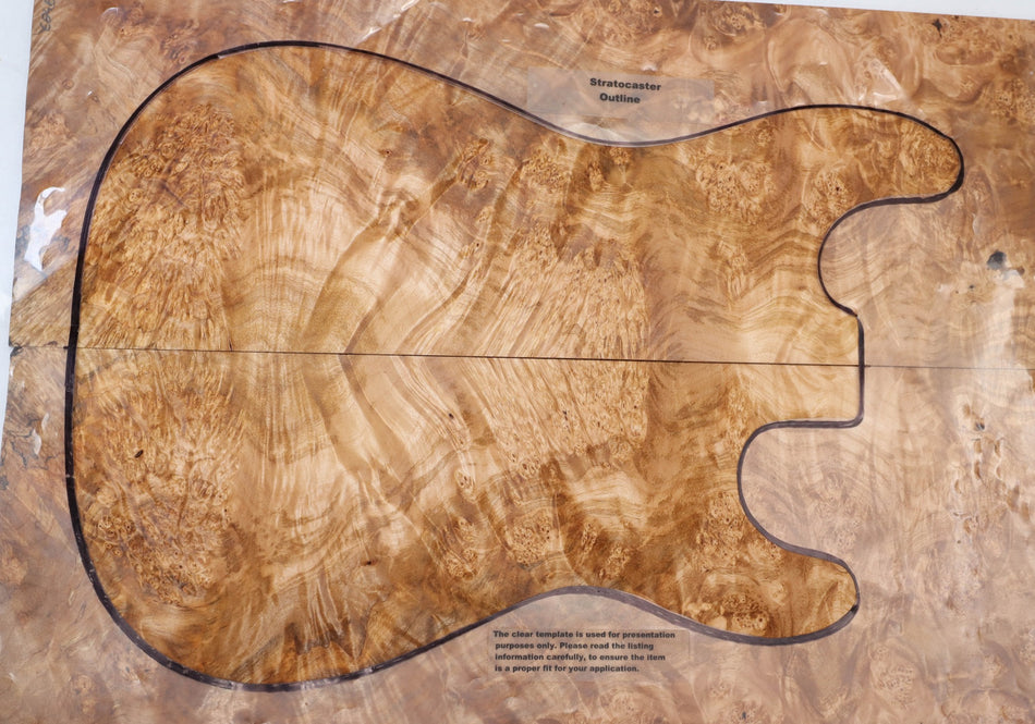 Maple Burl Guitar set, 0.37" thick (GREAT FIGURE +3★) - Stock# 5-9487
