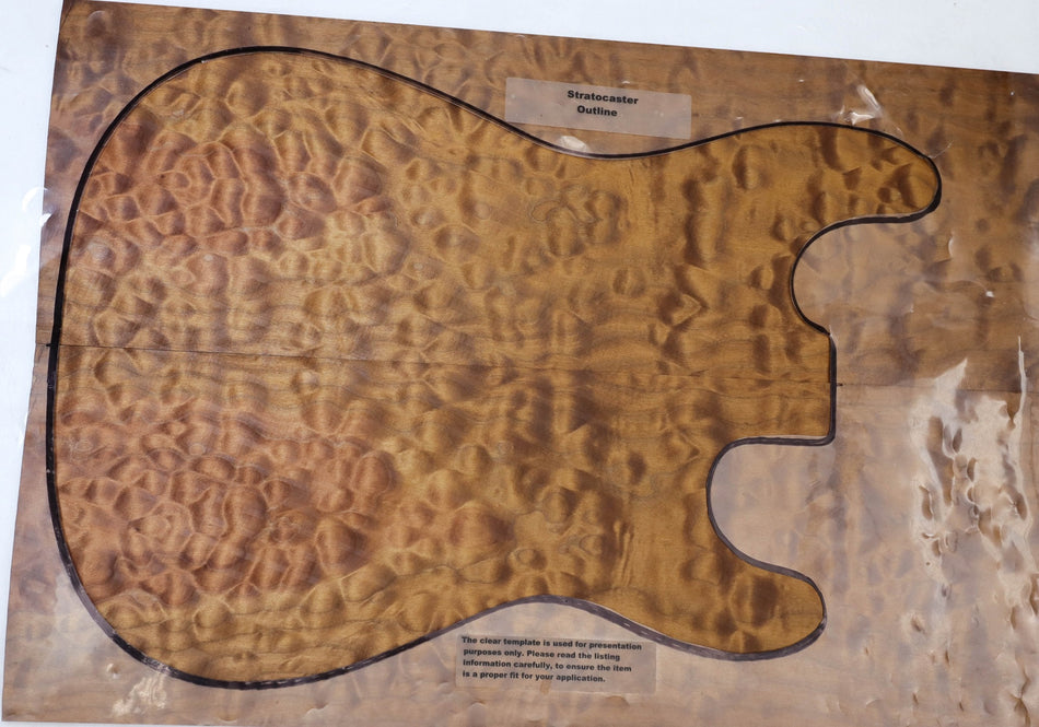 Torrefied Maple Quilt Guitar set, 0.25" thick (Great Figure 3★) - Stock# 5-9525
