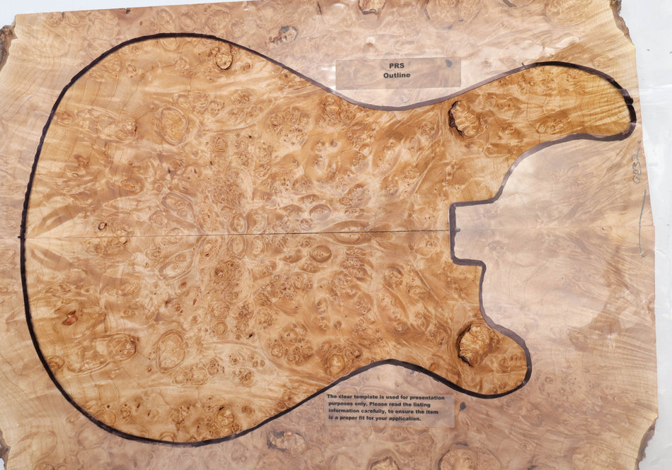 Maple Burl Guitar set, 0.82" thick (HIGH FIGURE 4★) - Stock# 5-9837