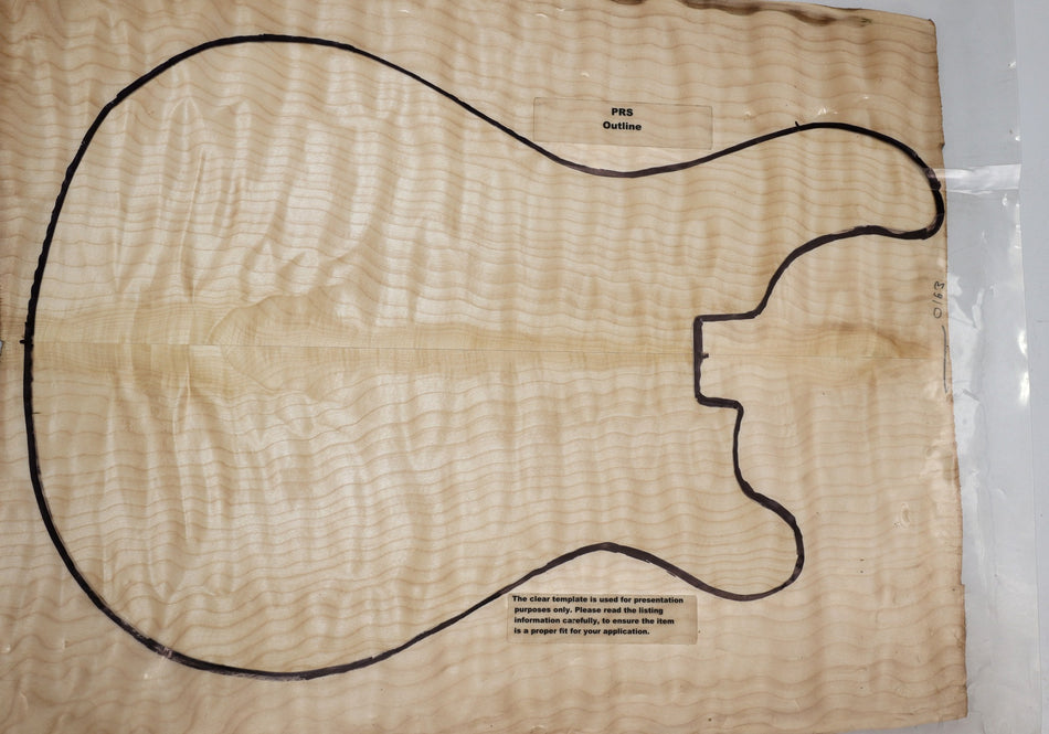 Maple Quilt Guitar set, 1" thick (GREAT FIGURE +3★) - Stock# 6-0163