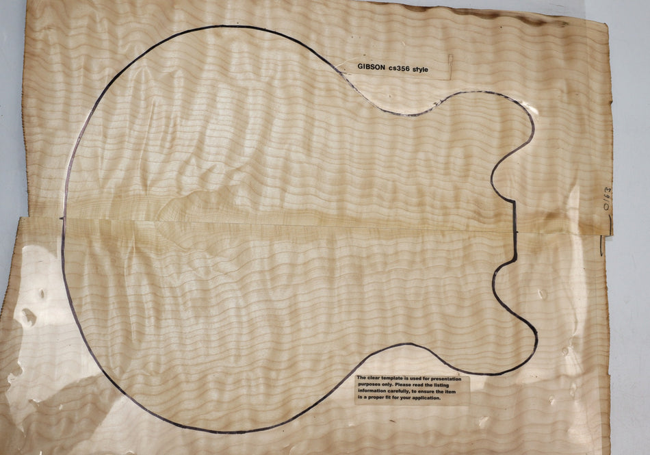 Maple Quilt Guitar set, 1" thick (GREAT FIGURE +3★) - Stock# 6-0163