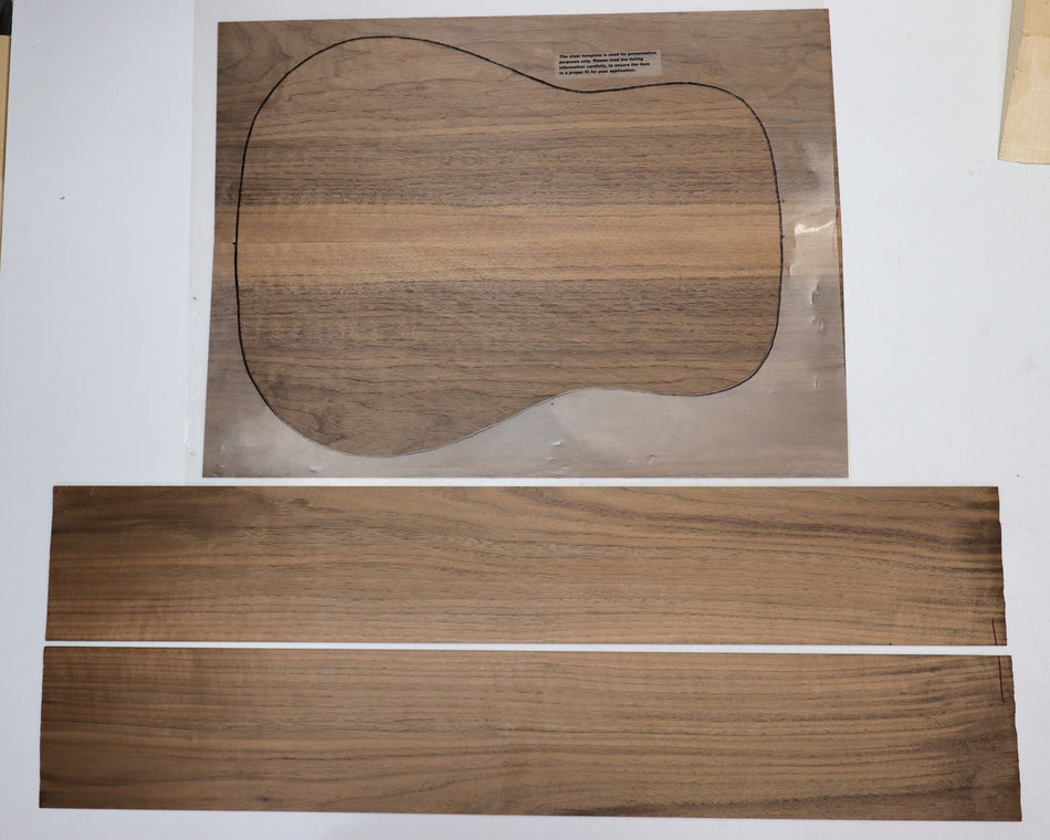 Back & Side set Walnut (Black), Dreadnought - Stock# 6-0179