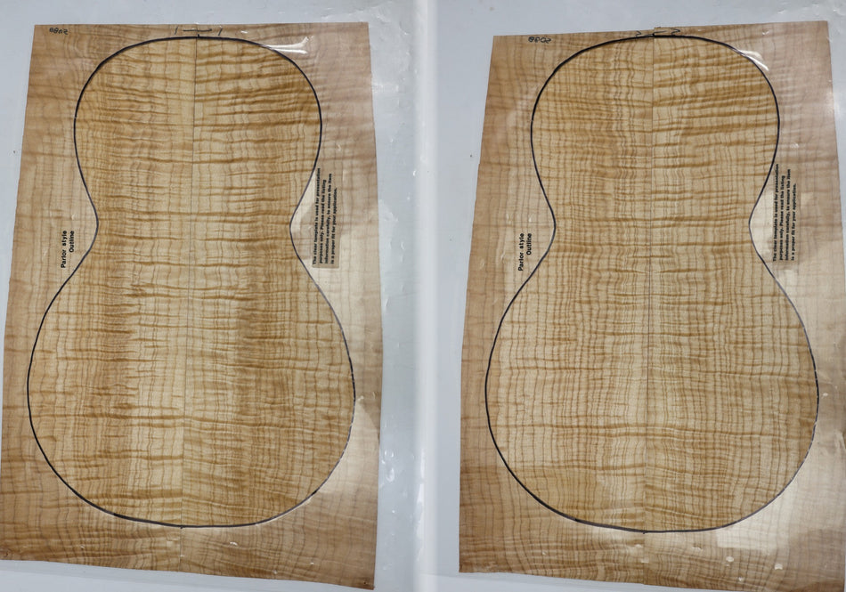 2 Matched Maple Flame Guitar sets, 0.17" thick (HIGH FIGURE) - Stock# 6-2088