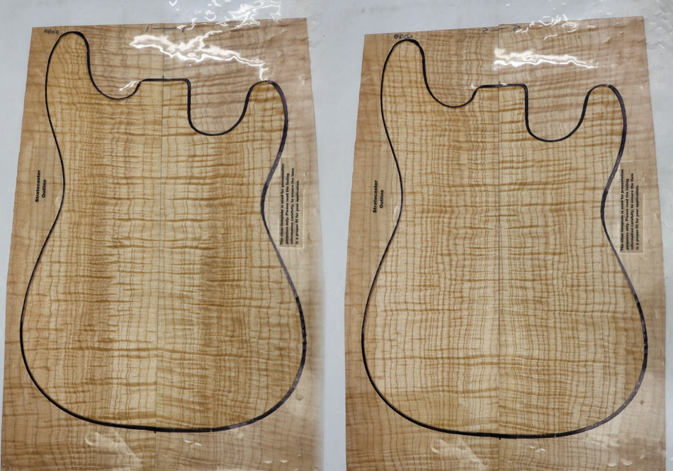 2 Matched Maple Flame Guitar sets, 0.17" thick (HIGH FIGURE) - Stock# 6-2088