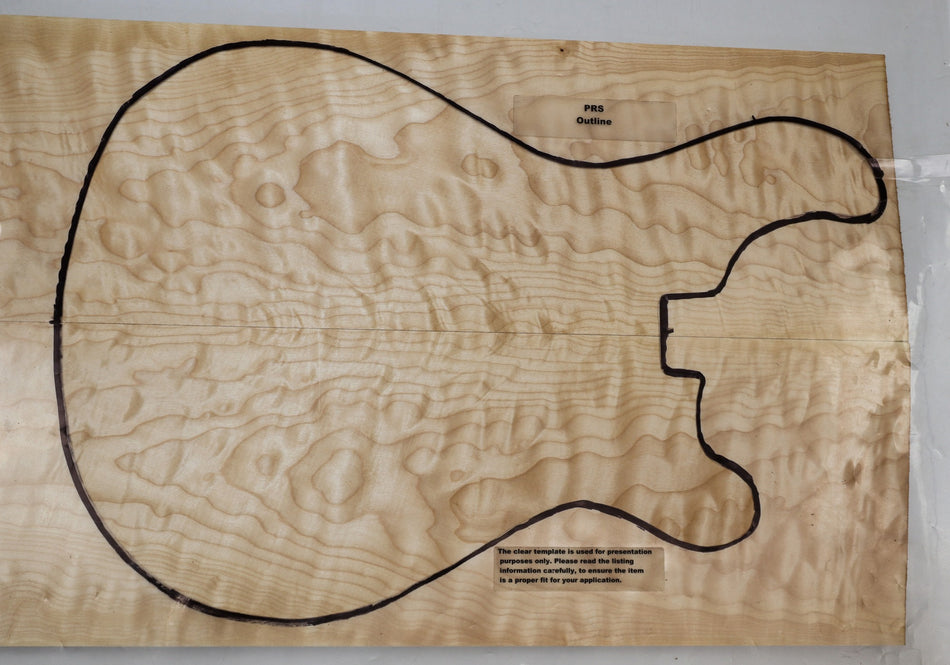 Maple Quilt Guitar set, 0.95" thick (Great Figure) - Stock# 6-0338