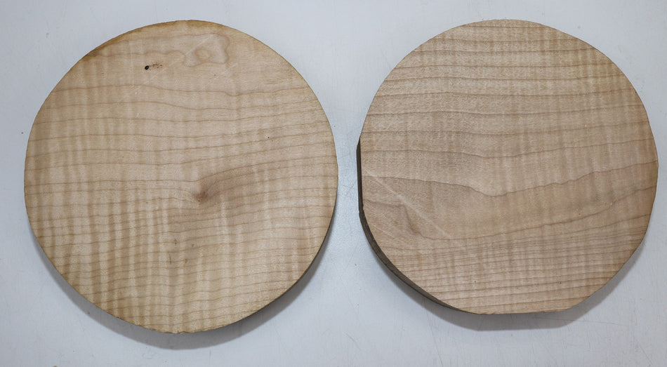 Maple Flame Rounds, 2 pieces 8" diameter x 2" - Stock# 6-0368