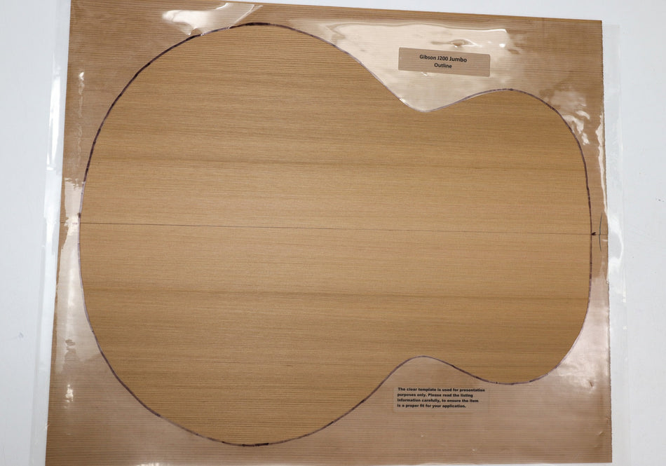 Red Cedar Jumbo Guitar Set, 0.14" thick (Standard) - Stock# 6-0451