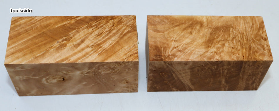 Maple Burl, 2 pieces, 2.5" x 2.5" x 5.25" long (HIGH FIGURE) - Stock# 6-0531