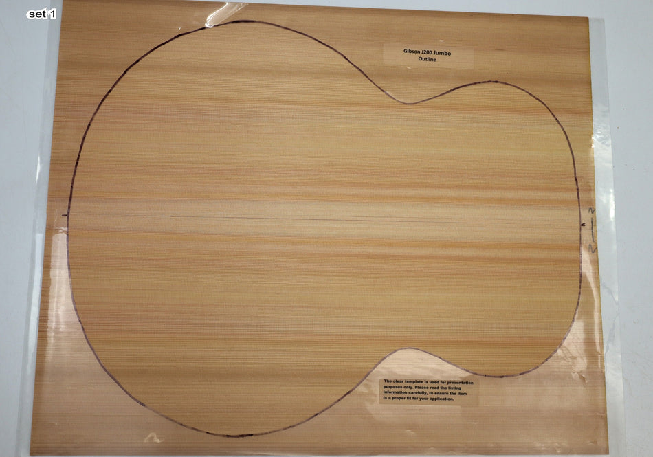 Red Cedar Jumbo, 2 Guitar Sets 0.16" thick (Factory) - Stock# 6-0645