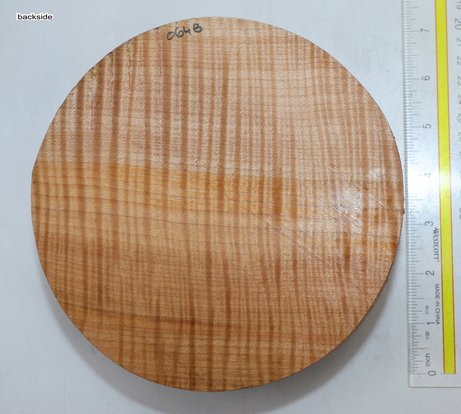 Maple Flame Round 7" diameter x 2.5" (PREMIUM FIGURE) - Stock# 6-0648