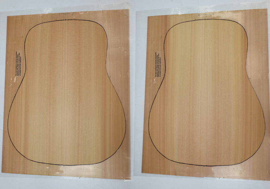 Red Cedar Dreadnoguht, 2 Guitar Sets, 0.15" thick (Professional) - Stock# 6-0716