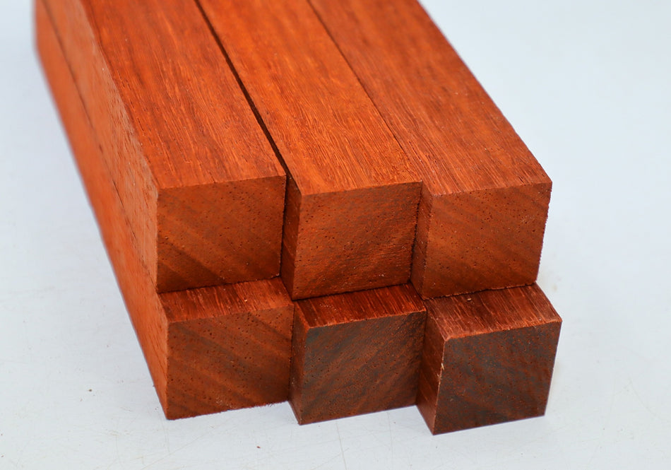 Padauk Pen Blanks, 6 pieces, 1" x 1" x 6" each - Stock# 6-0801