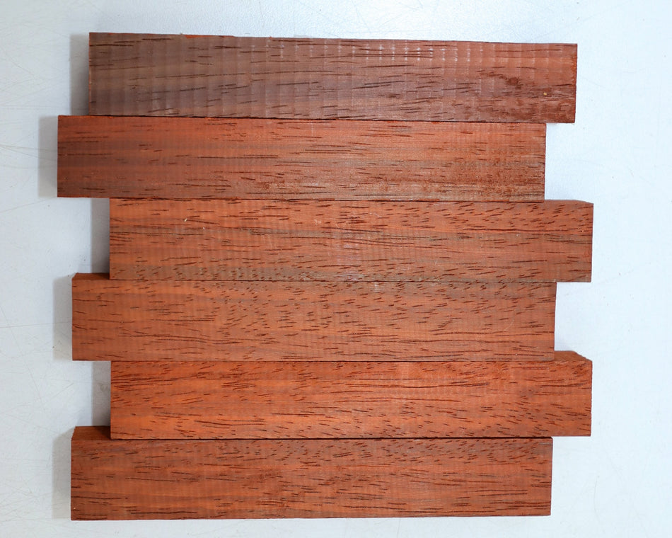 Padauk Pen Blanks, 6 pieces, 1" x 1" x 6" each - Stock# 6-0801