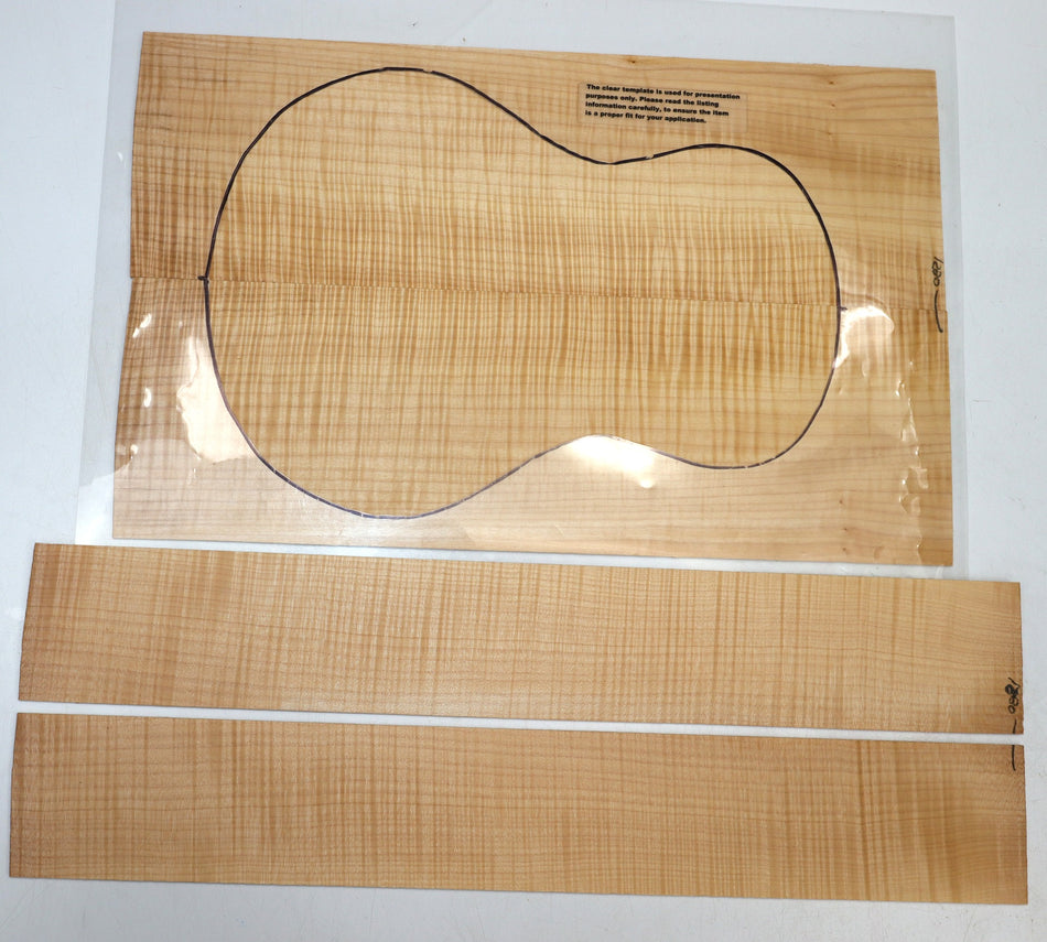 Back & Side set Maple Flame, Ukulele (HIGHL FIGURE 4★) - Stock# 6-0821