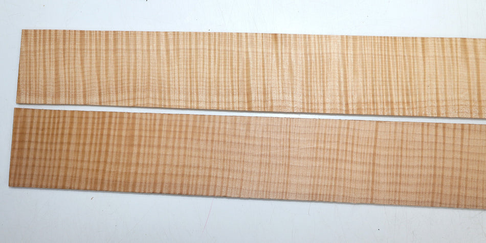 Maple Flame Fingerboards, 2 pieces, 23" long, unslotted (PREMIUM FIGURE) - Stock# 6-0906