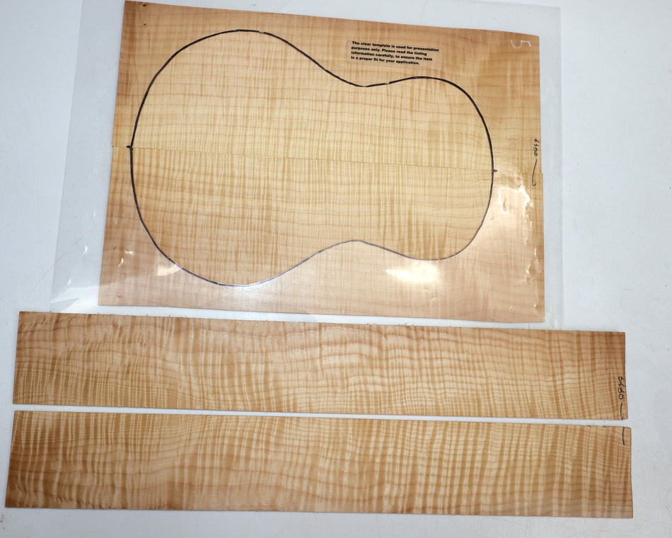 Back & Side set Maple Flame Ukulele / Flat Mandolin (+HIGH FIGURE +4★) - Stock# 6-0949