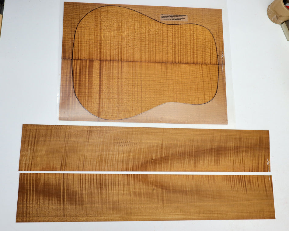 Back & Side set Torrefied Maple Flame, Dreadnought - Stock# 6-1125