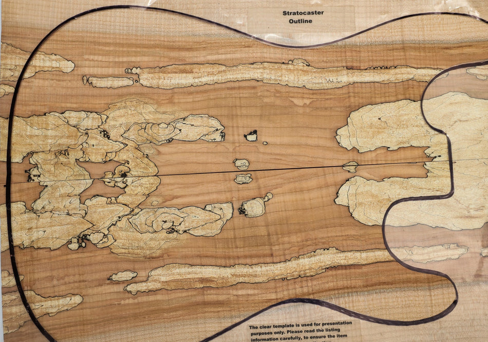 Spalted Maple Flame Guitar set, 0.32" thick (GREAT FIGURE +3★) - Stock# 6-1197