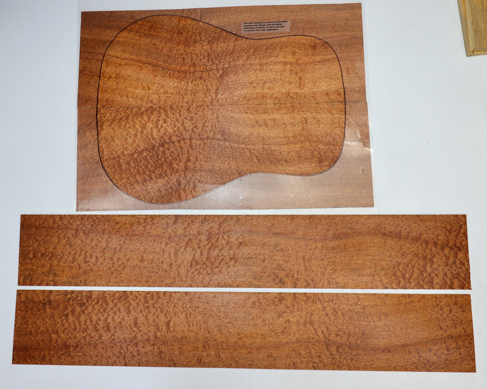 Back & Side set Sapele Pommele Dreadnought (GREAT FIGURE +3★) - Stock# 6-1236