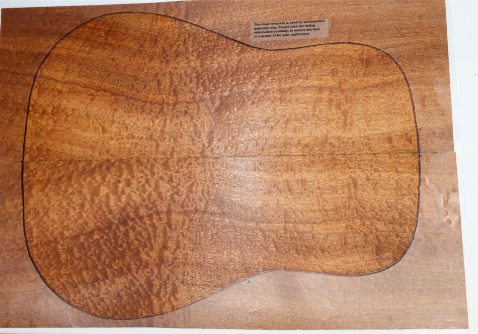 Back & Side set Sapele Pommele Dreadnought (GREAT FIGURE +3★) - Stock# 6-1236