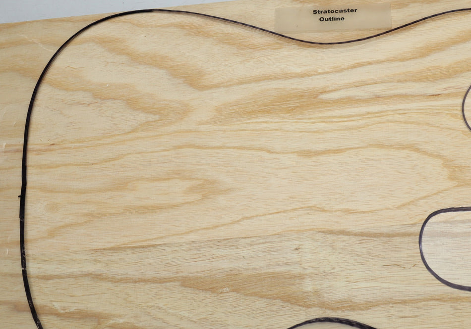 Swamp Ash body blank, Glued 3pc, 1.86" thick (Standard, Light) - Stock# 6-1256