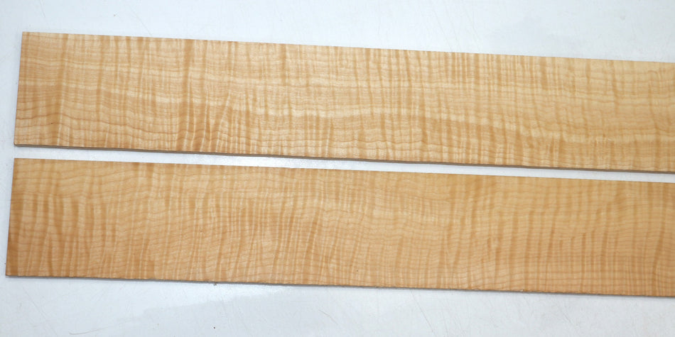 Maple Flame Fingerboards, 2 pieces, 21.3" long, unslotted (+HIGH FIGURE +4★) - Stock# 6-1267