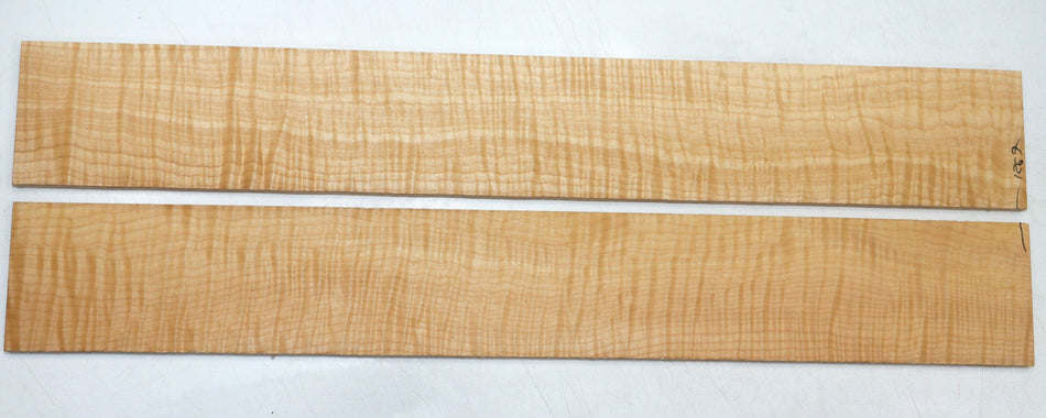 Maple Flame Fingerboards, 2 pieces, 21.3" long, unslotted (+HIGH FIGURE +4★) - Stock# 6-1267