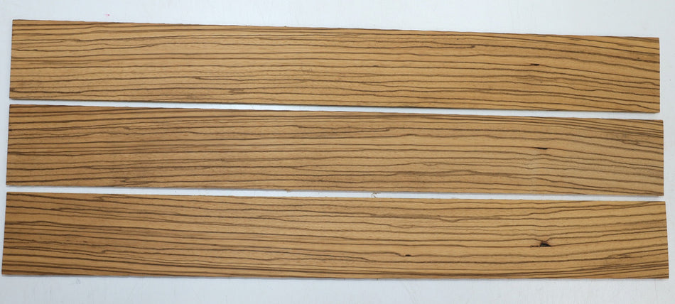 Zebrawood Fingerboards, 2 pieces 22.7" long, unslotted - Stock# 6-1281