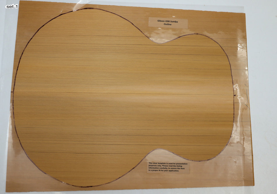 Red Cedar Jumbo, 2 Guitar Sets 0.15" thick (Factory) - Stock# 6-1301