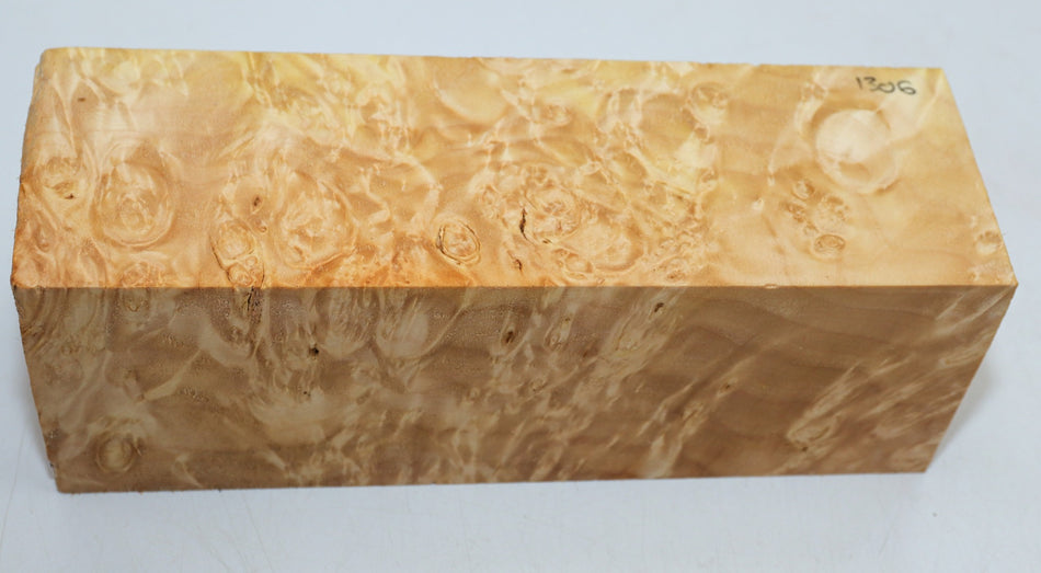 Maple Burl Spindle 3" x 9" long (HIGH FIGURE) - Stock# 6-1306