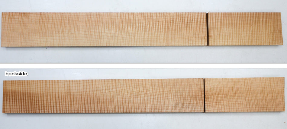 Maple Flame Neck Blank + Heel, 0.94" x 4" x 33.25" total (PREMIUM FIGURE 5★) - Stock# 6-1412