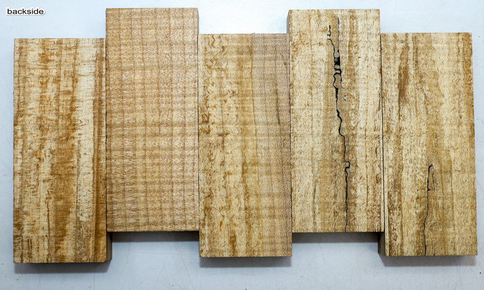 Spalted Maple Flame Knife Scales, 6 pieces, 1" x 2" x 5" each (HIGH FIGURE) - Stock # 6-1415