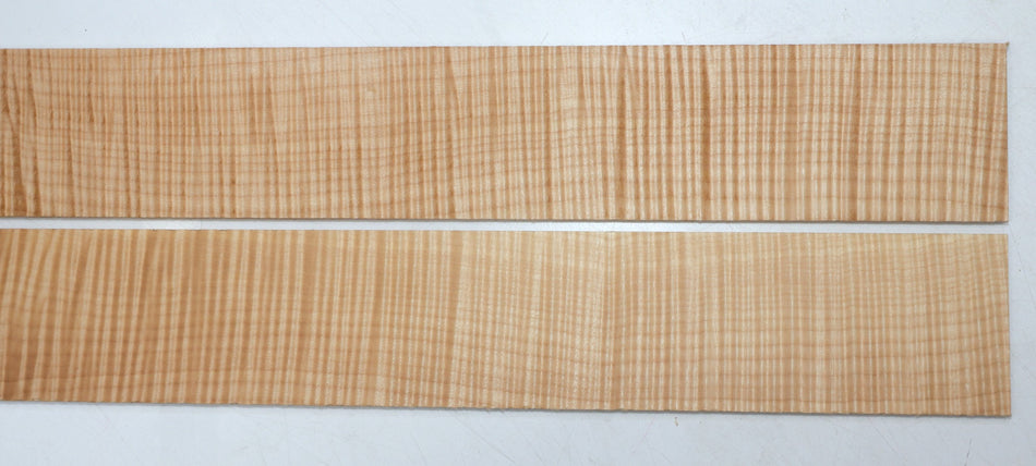 Maple Flame Fingerboards, 2 pieces, 21.4" long, unslotted (PREMIUM FIGURE) - Stock# 6-1418