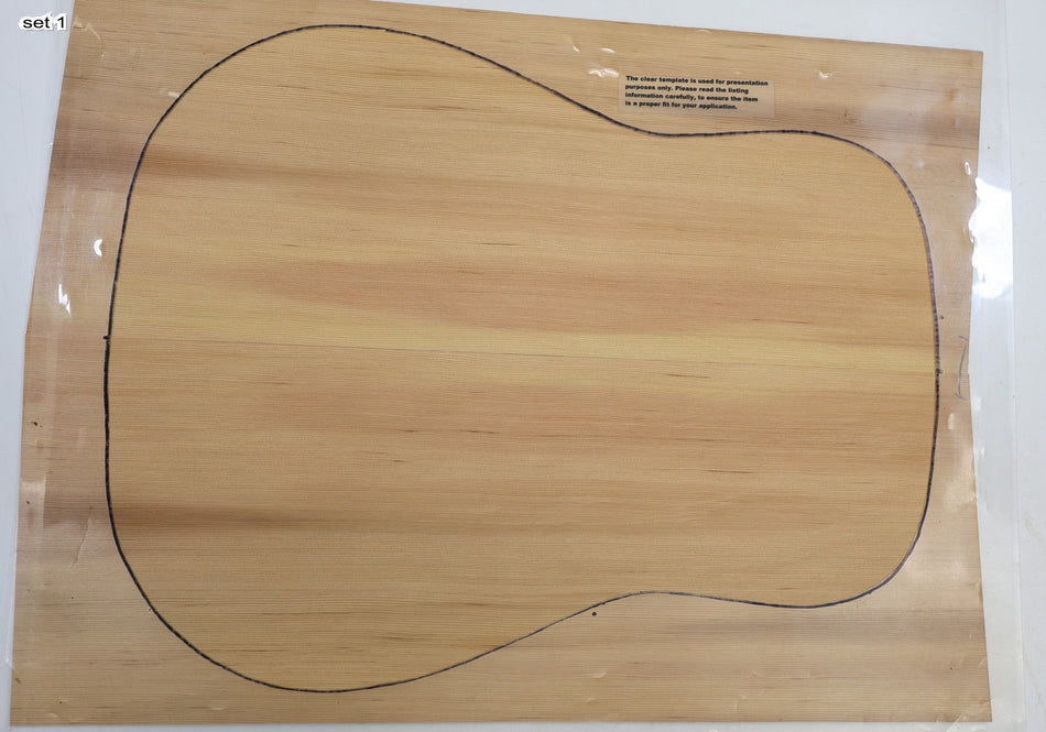 Red Cedar Dreadnought, 2 Guitar Sets, 0.14" thick (Economy) - Stock# 6-1724