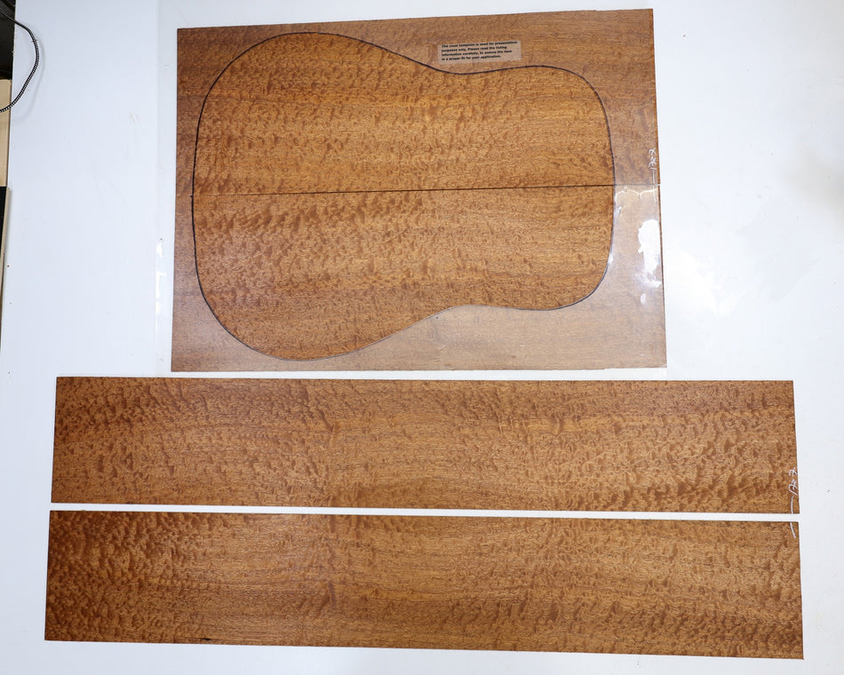 Back & Side set Sapele Pommele Dreadnought (HIGH FIGURE 4★) - Stock# 6-1727