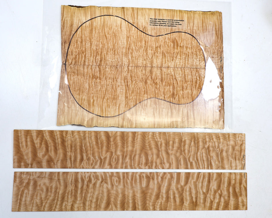 Back & Side set Maple Quilt Ukulele / Flat Mandolin (PREMIUM FIGURE) - Stock# 6-1728